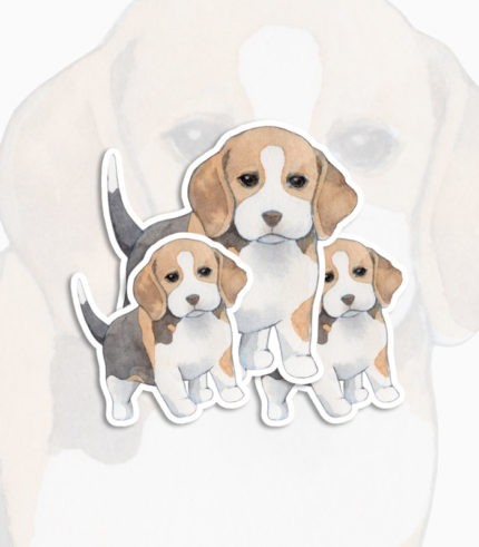 Beagle puppies stickers