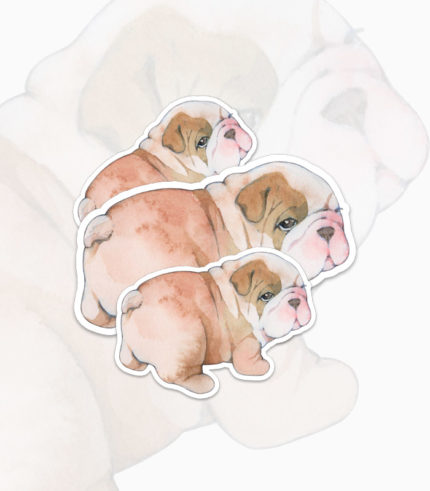 English bulldog puppies stickers