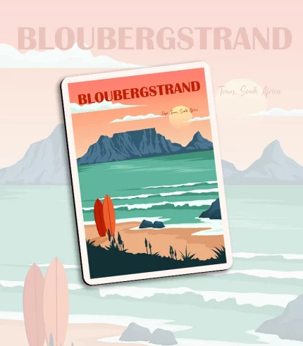 Bloubergstrand Beach Fridge Magnet
