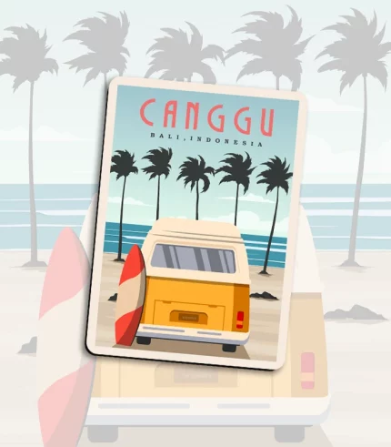 Canggu beach fridge magnet